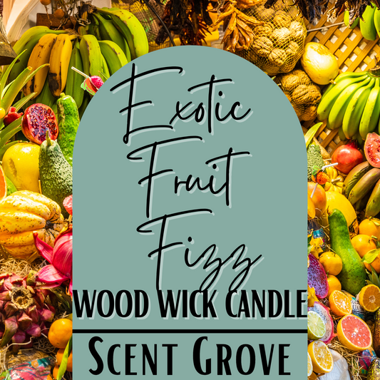 Exotic Fruit Fizz scented Wood Wick Soy Candle