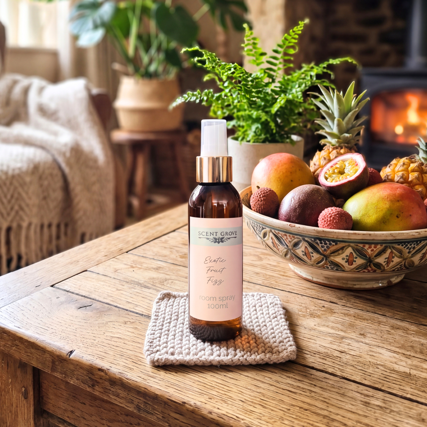 Exotic Fruit Fizz Scented Air Freshener Spray multi purpose for car, home, room