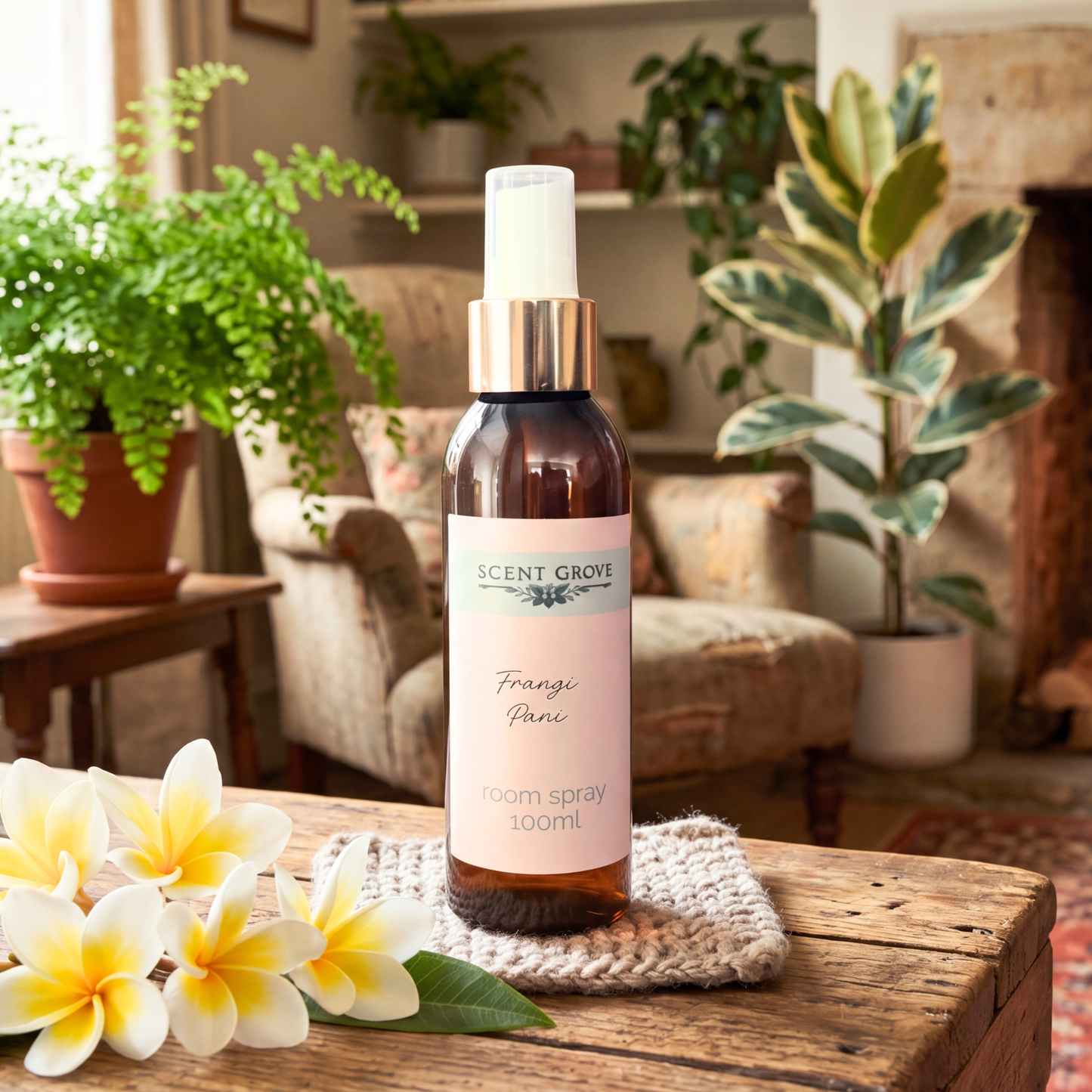 Frangipani Scented Air Freshener Spray multi purpose for car, home, room
