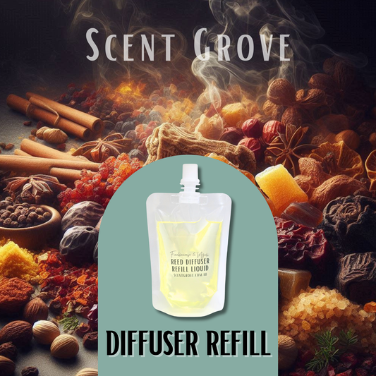 Frankincense & Myrrh Scented Diffuser Liquid Refill 100ml Clear Pouch