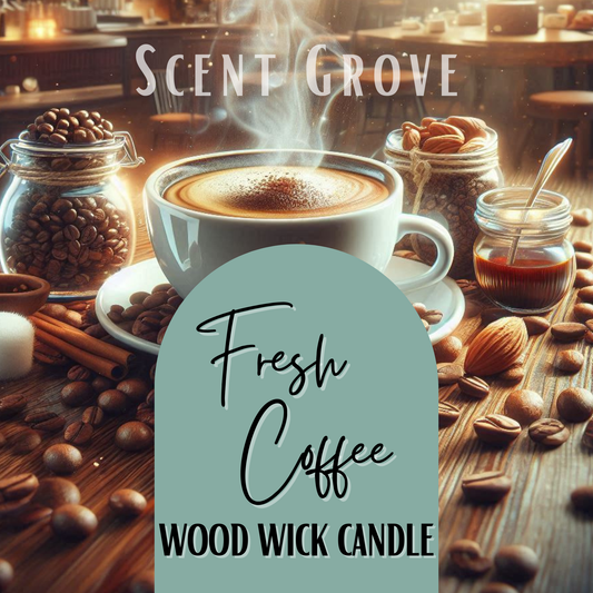 Fresh Coffee scented Wood Wick Soy Candle