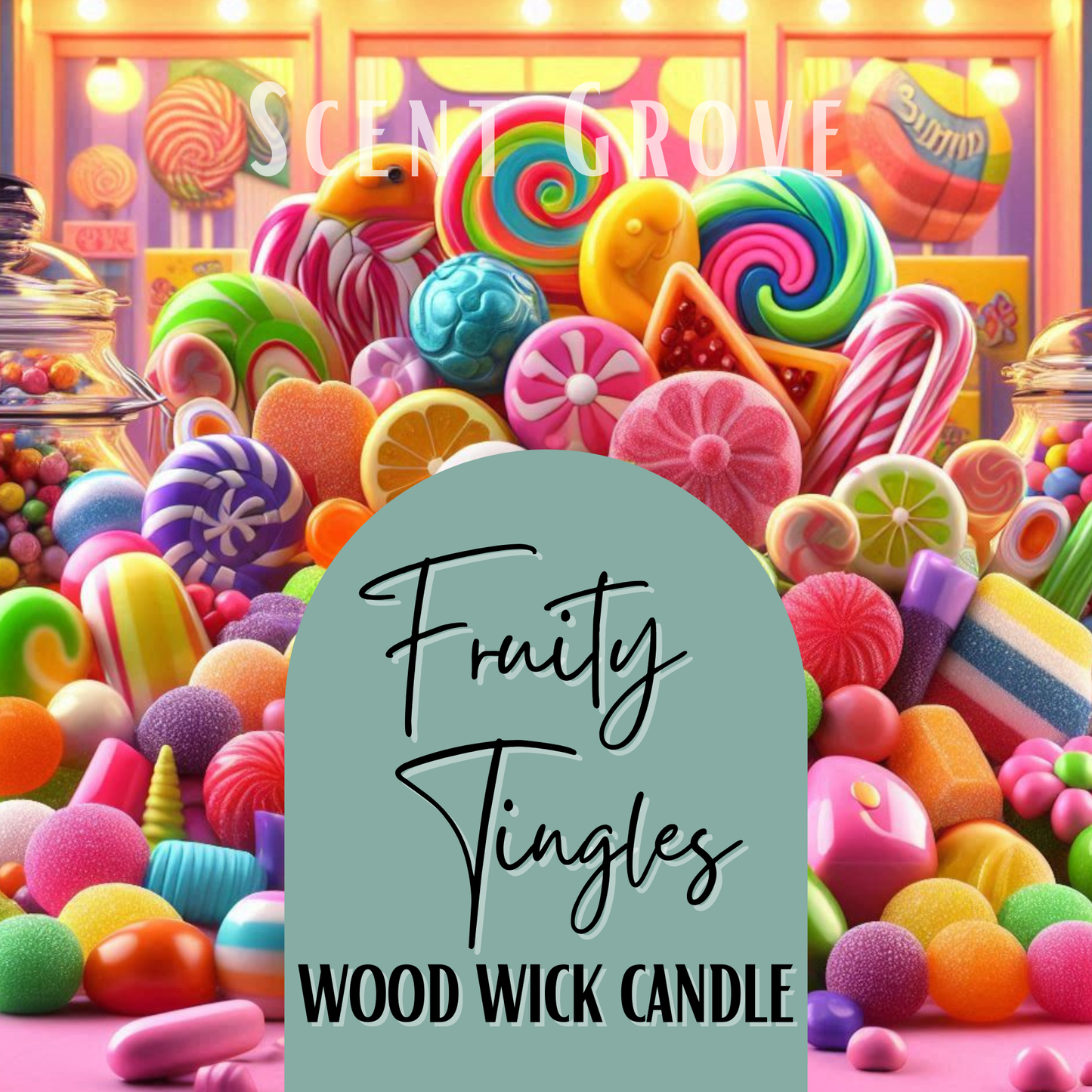 Fruity Tingles scented Wood Wick Soy Candle
