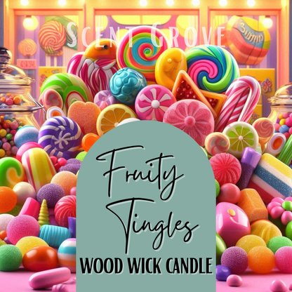 Fruity Tingles scented Wood Wick Soy Candle