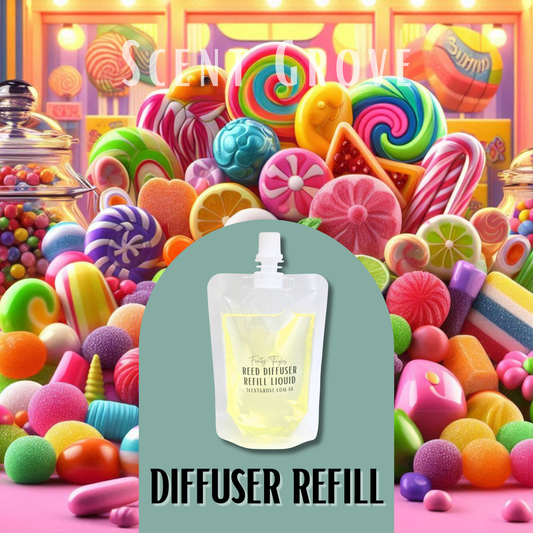 Fruity Tingles Scented Diffuser Liquid Refill 100ml Clear Pouch