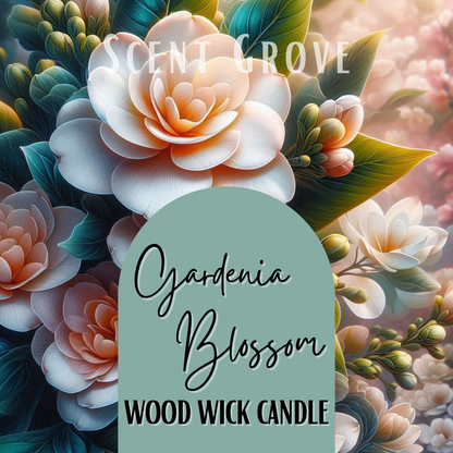 Gardenia Blossom scented Wood Wick Soy Candle