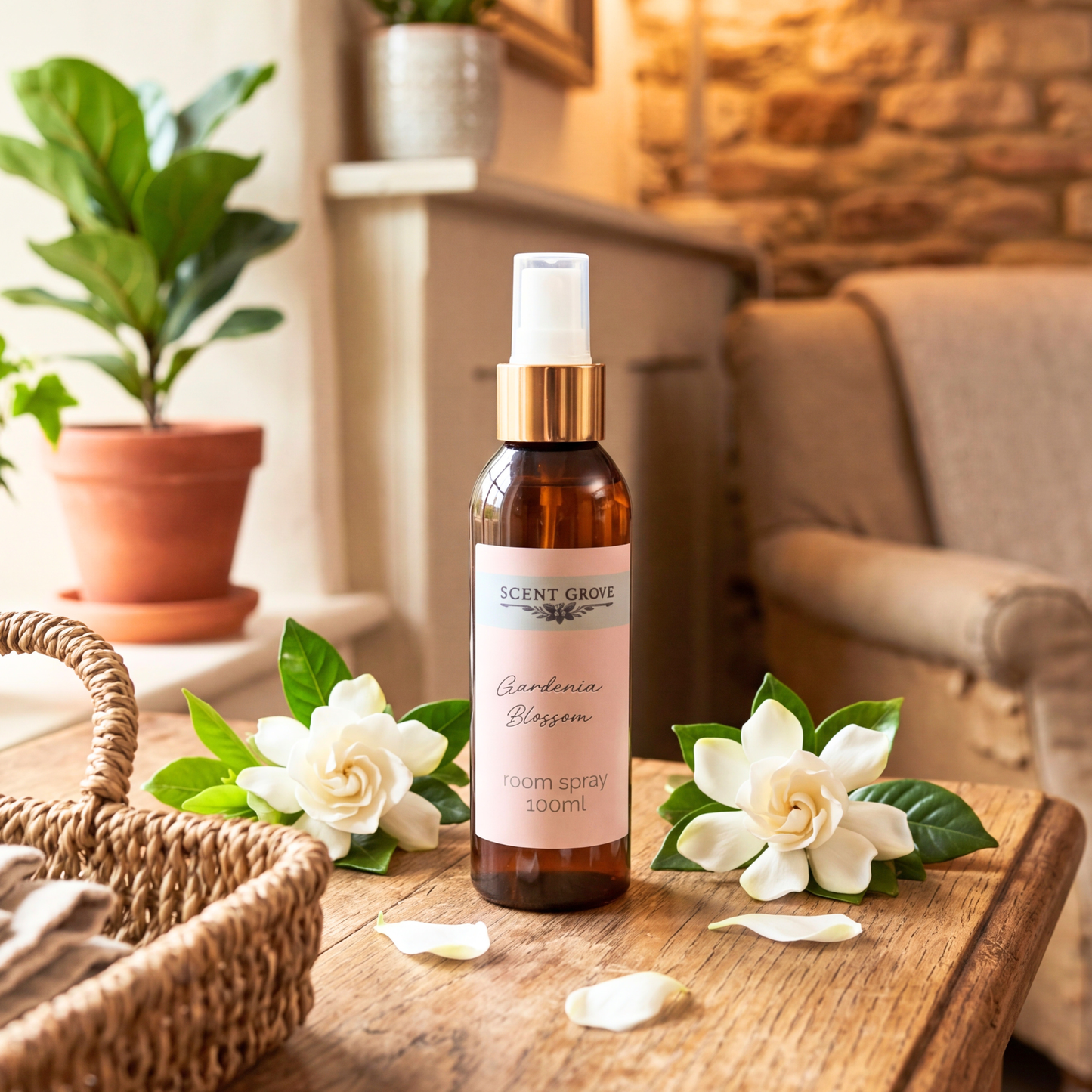 Gardenia Blossom Scented Air Freshener Spray multi purpose for car, home, room