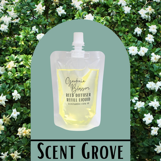 Gardenia Blossom Scented Diffuser Liquid Refill 100ml Clear Pouch