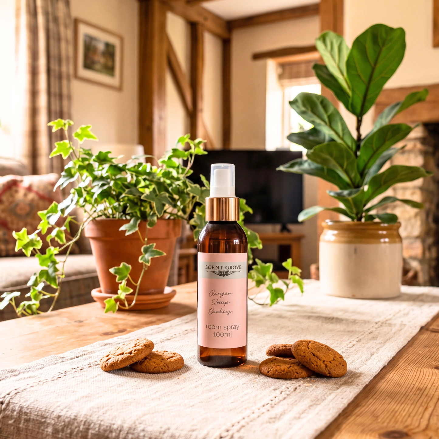 Ginger Snap Cookies Scented Room spray Air Freshener multi purpose for car, home, room