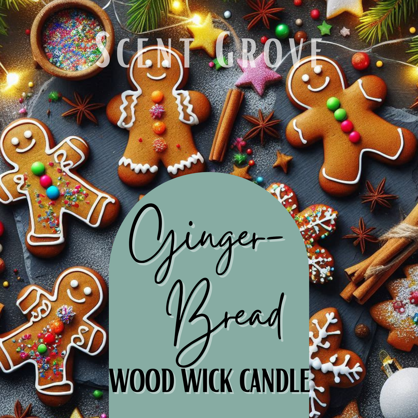 Gingerbread scented Wood Wick Soy Candle
