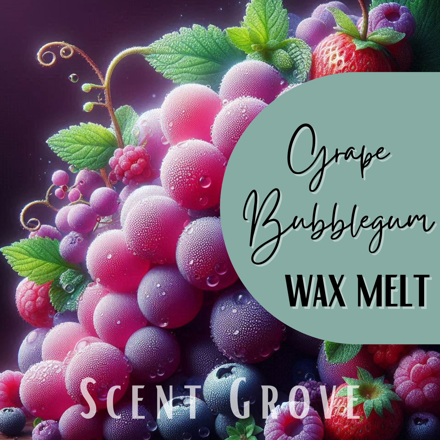 Grape Bubblegum scented soy wax melt