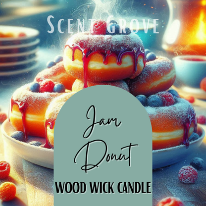 Jam Donut scented Wood Wick Soy Candle