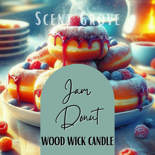 Jam Donut scented Wood Wick Soy Candle