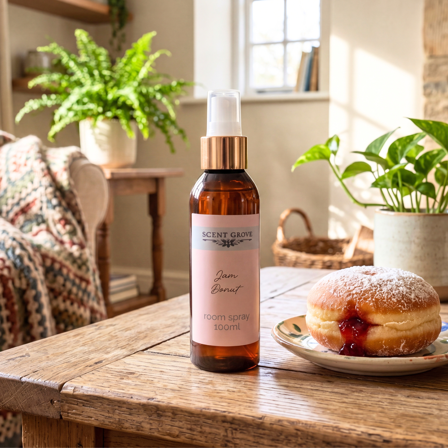 Jam Donut Scented Air Freshener Spray multi purpose for car, home, room