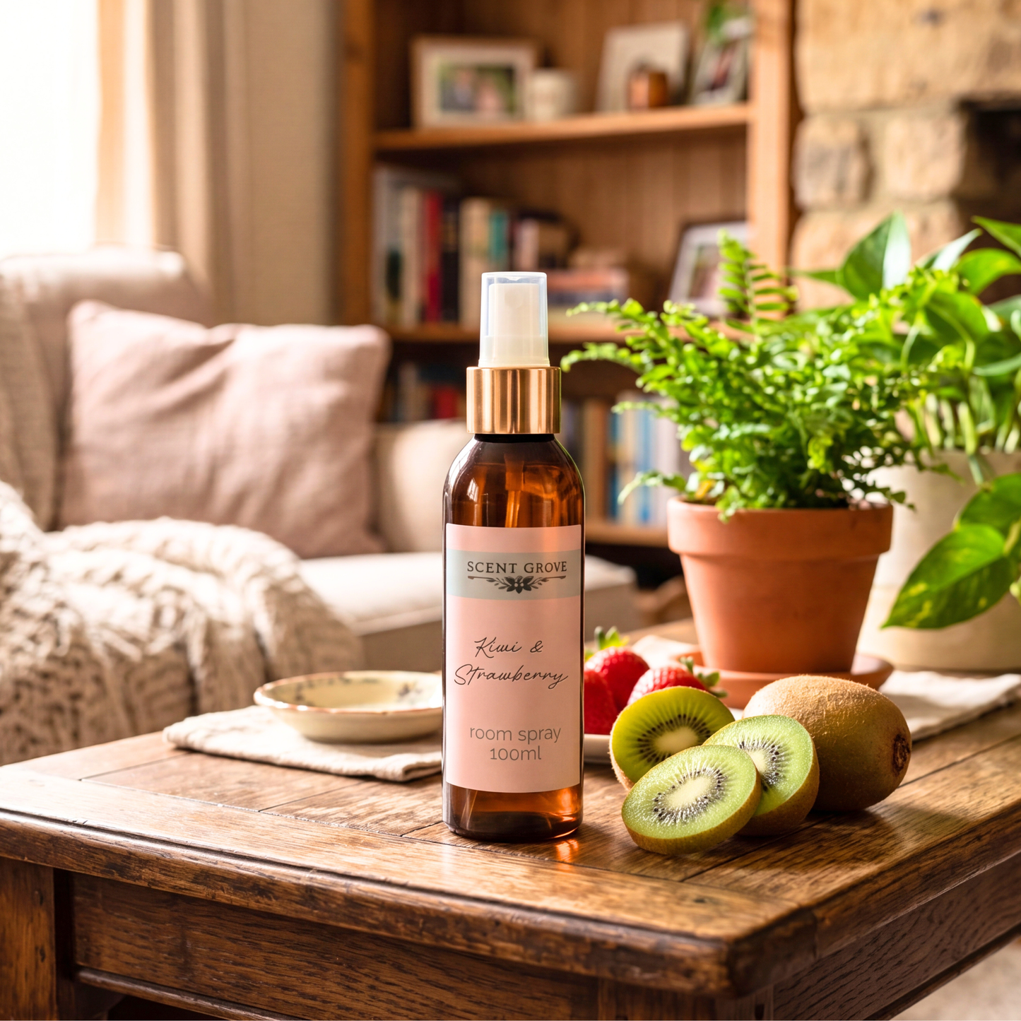 Kiwi & Strawberry Scented Air Freshener Spray multi purpose for car, home, room