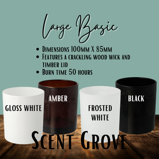 Black Amber & Lavender scented Wood Wick Soy Candle