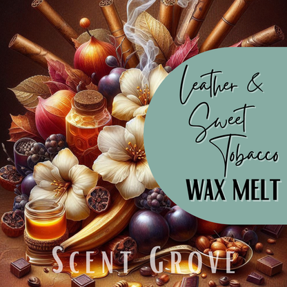 Leather & Sweet Tob*acco scented soy wax melt