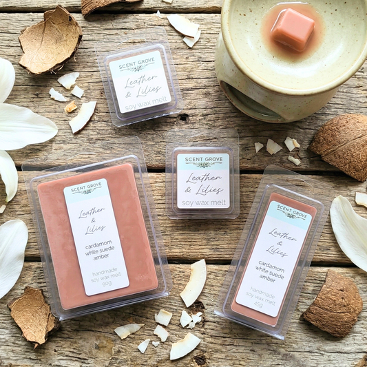 Leather & Lilies scented soy wax melt