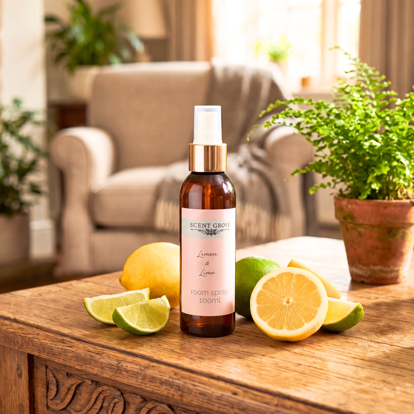 Lemon & Lime Scented Air Freshener Spray multi purpose for car, home, room