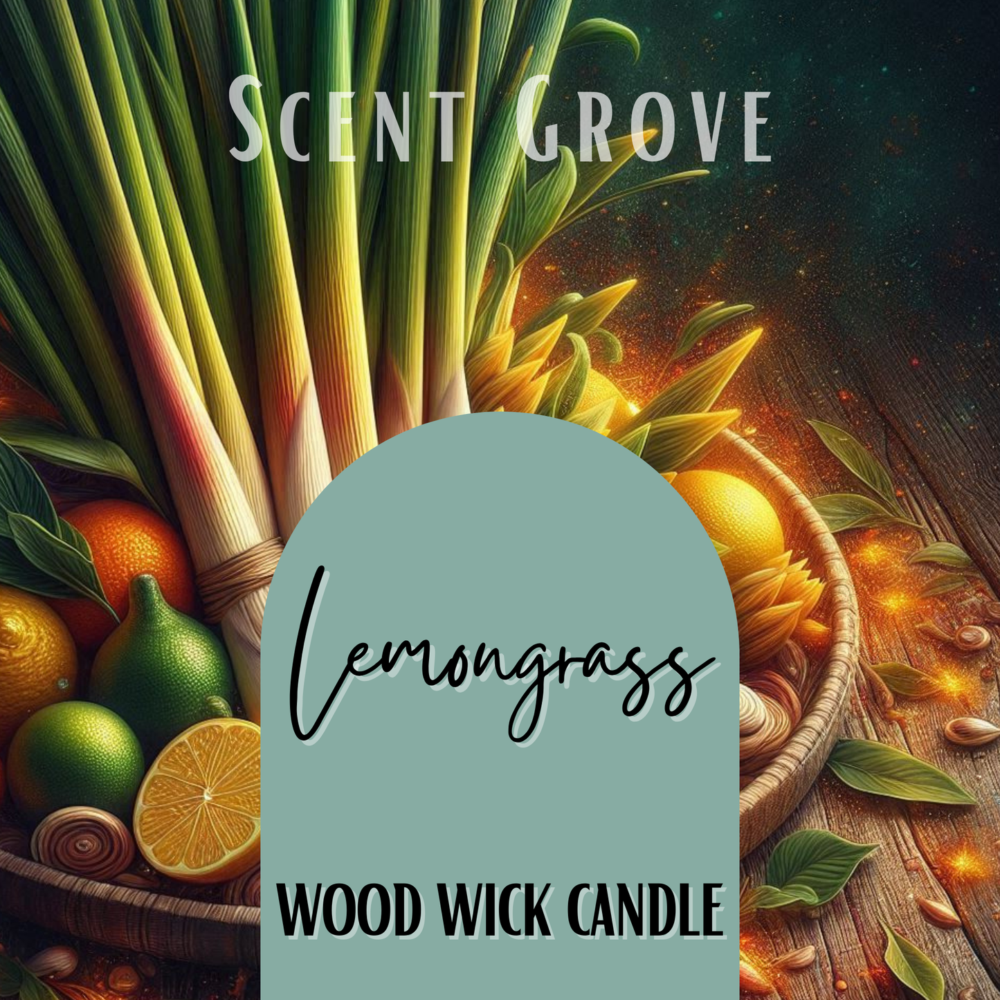 Lemongrass scented Wood Wick Soy Candle