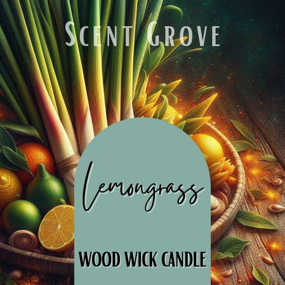 Lemongrass scented Wood Wick Soy Candle