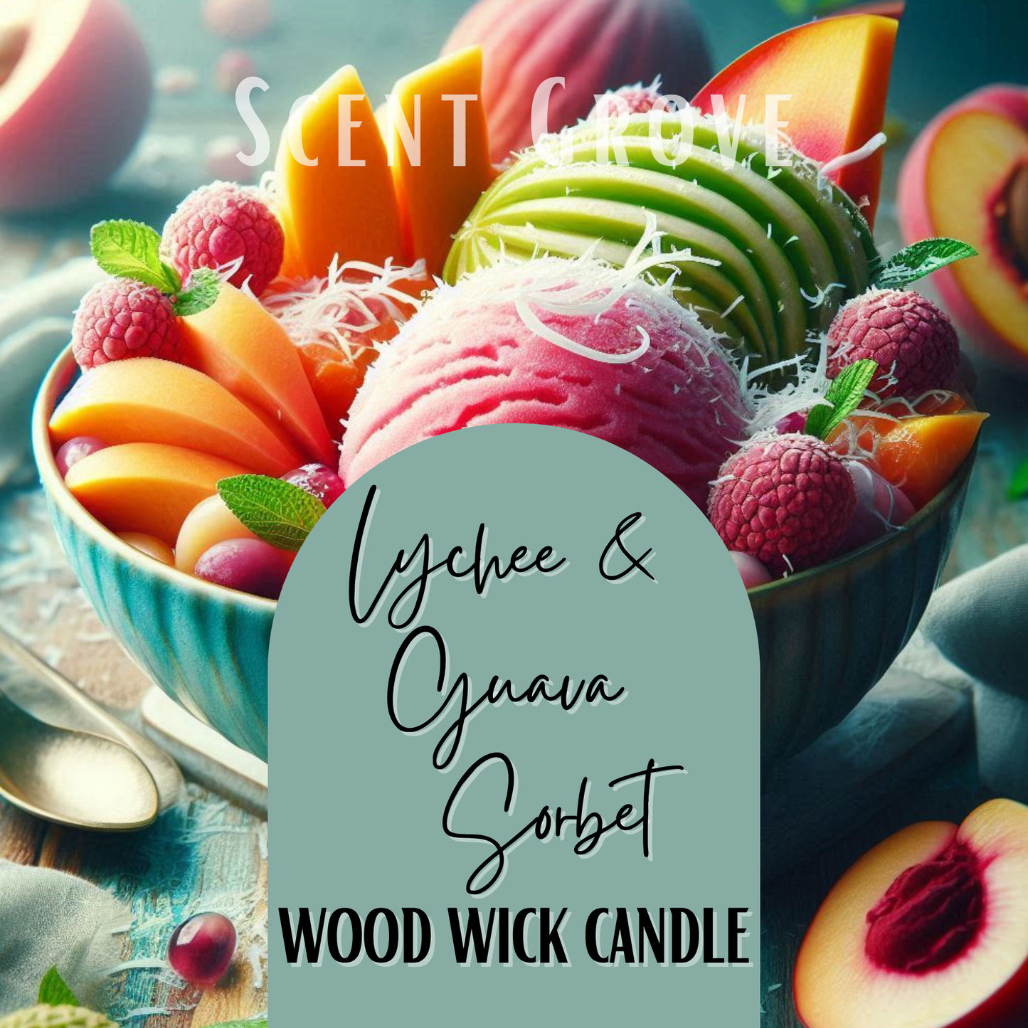 Lychee & Guava Sorbet scented Wood Wick Soy Candle