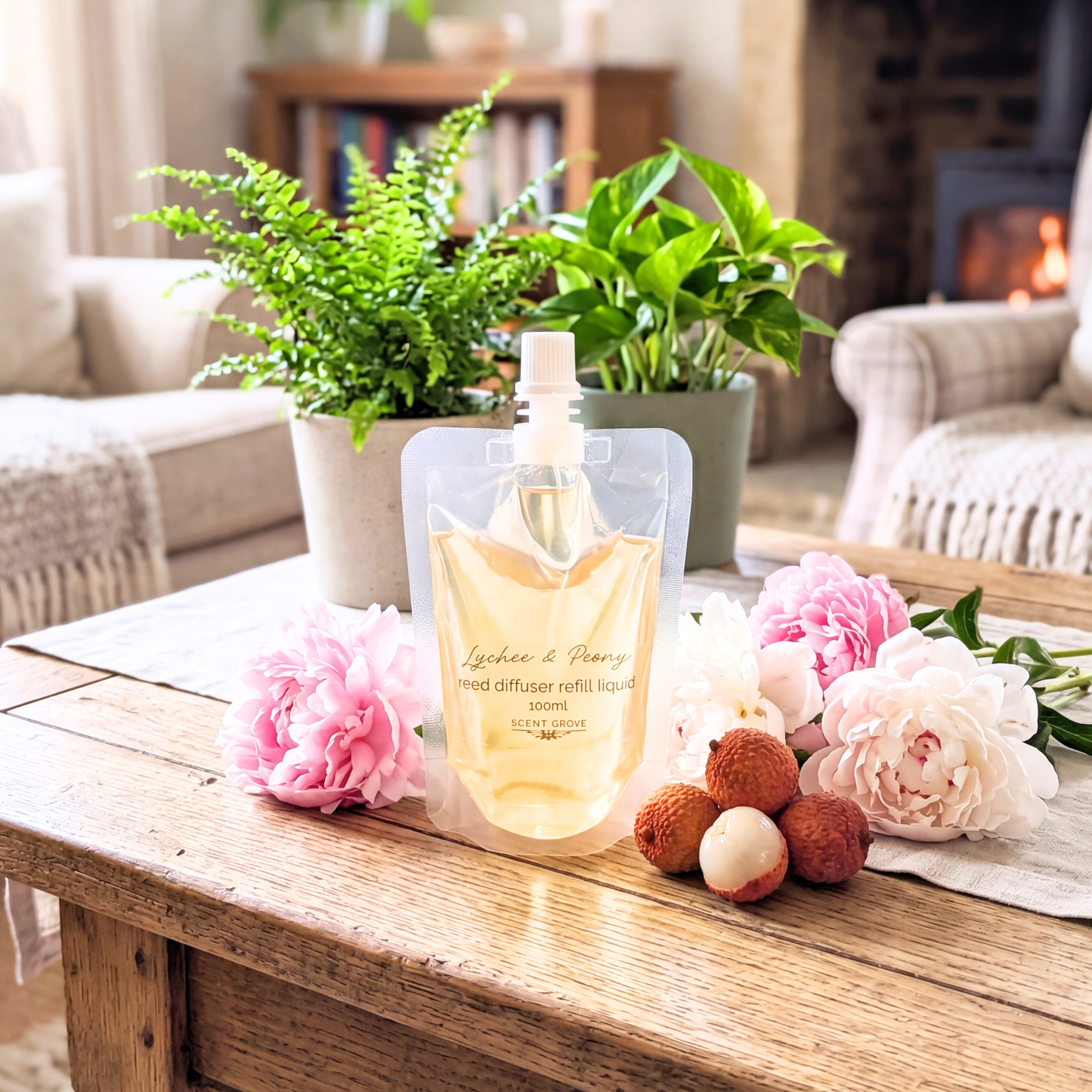 Lychee & Peony Scented Diffuser Refill Liquid