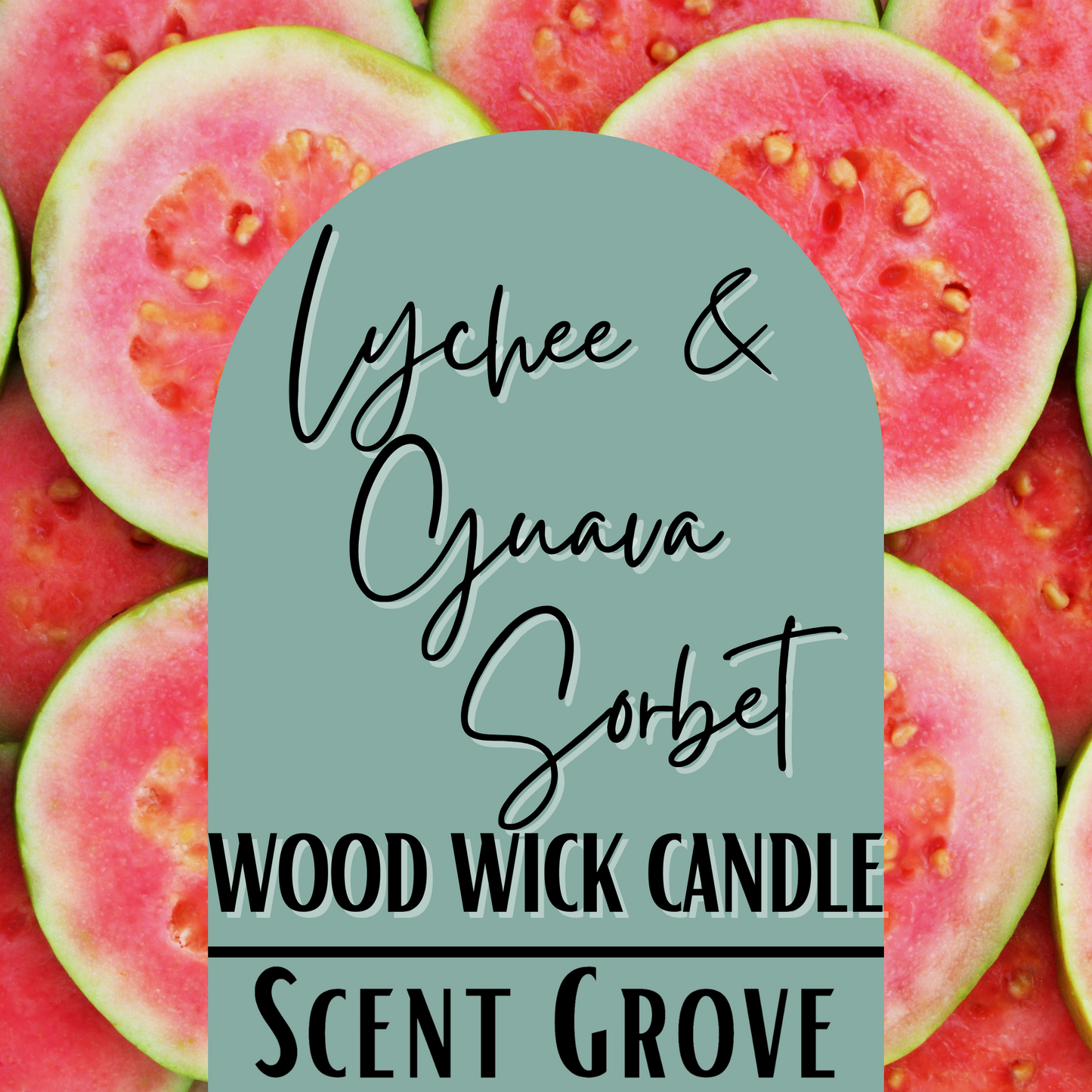 Lychee & Guava Sorbet scented Wood Wick Soy Candle