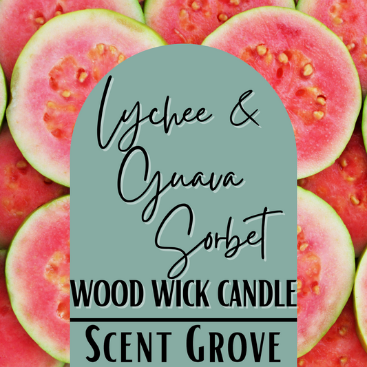 Lychee & Guava Sorbet scented Wood Wick Soy Candle