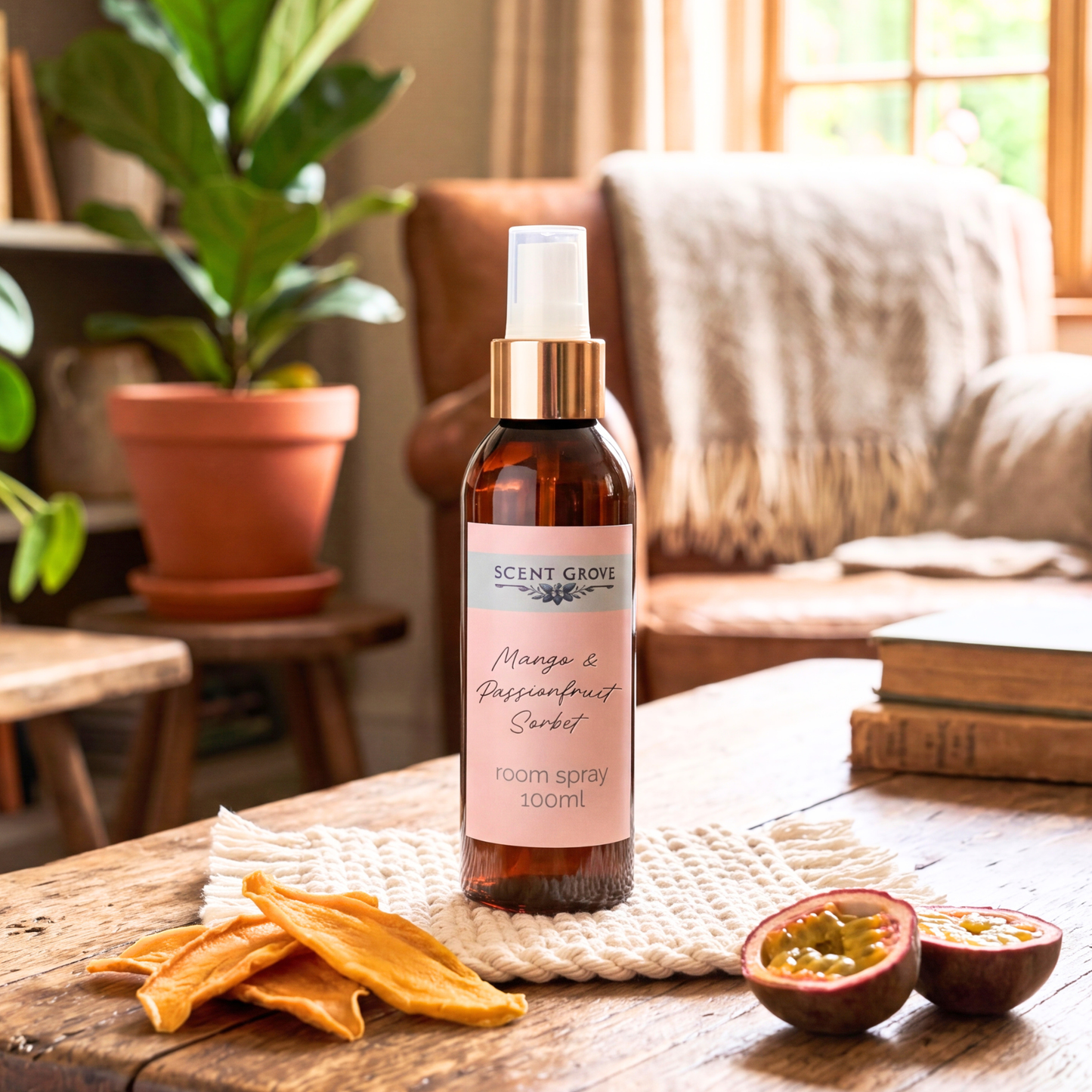 Mango & Passionfruit Sorbet Scented Air Freshener Spray multi purpose for car, home, room
