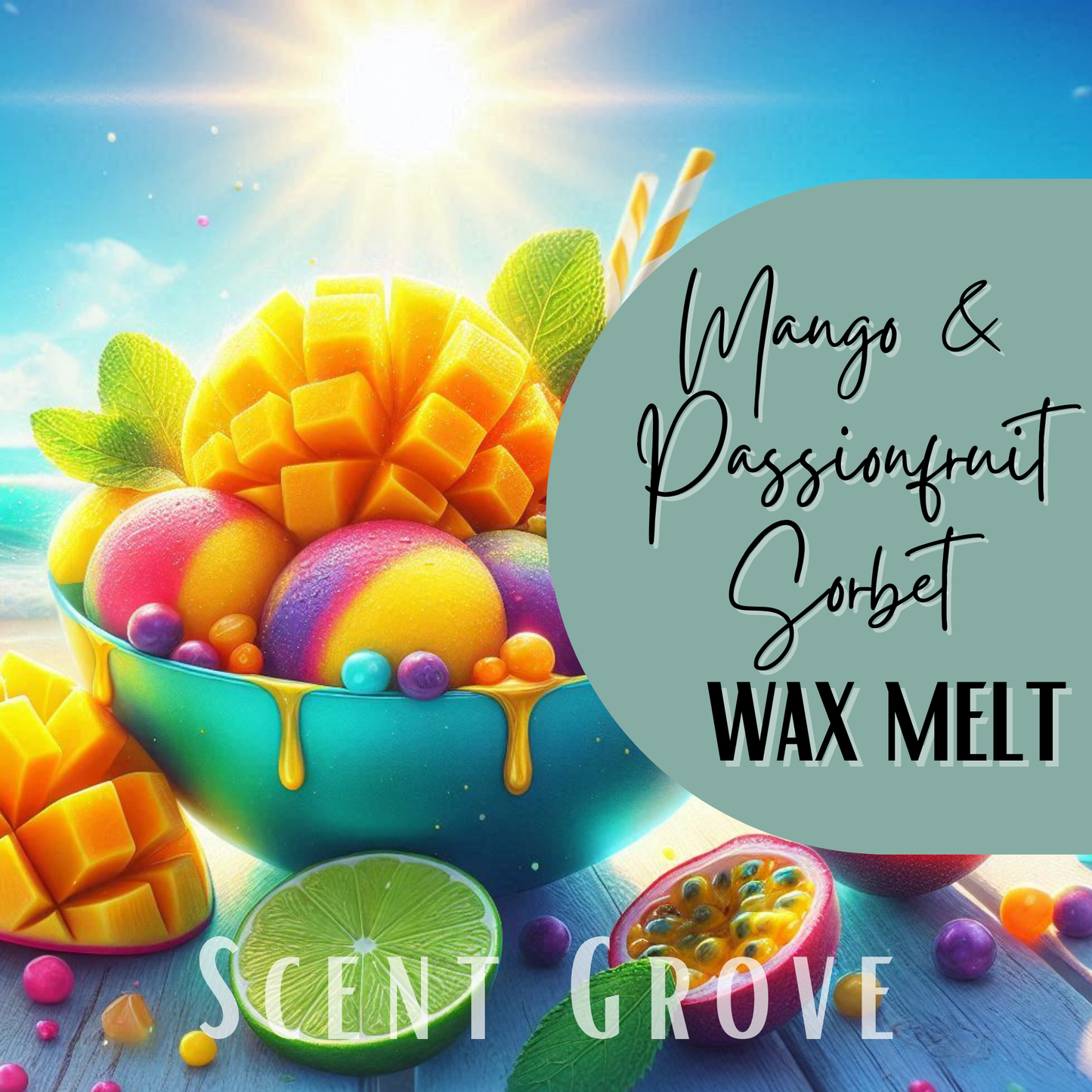 Mango & Passionfruit Sorbet scented soy wax melt