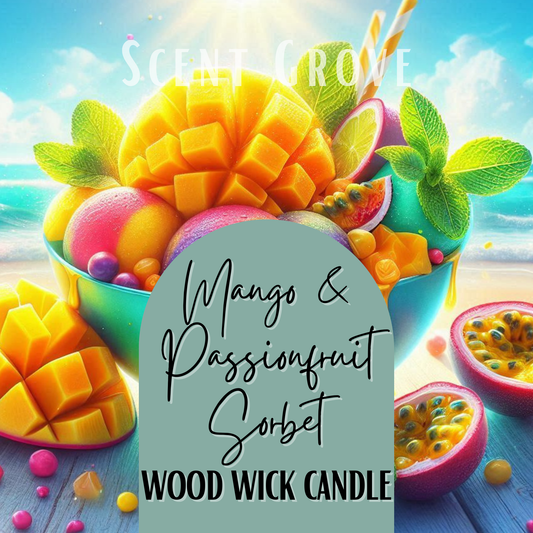 Mango & Passionfruit Sorbet scented Wood Wick Soy Candle