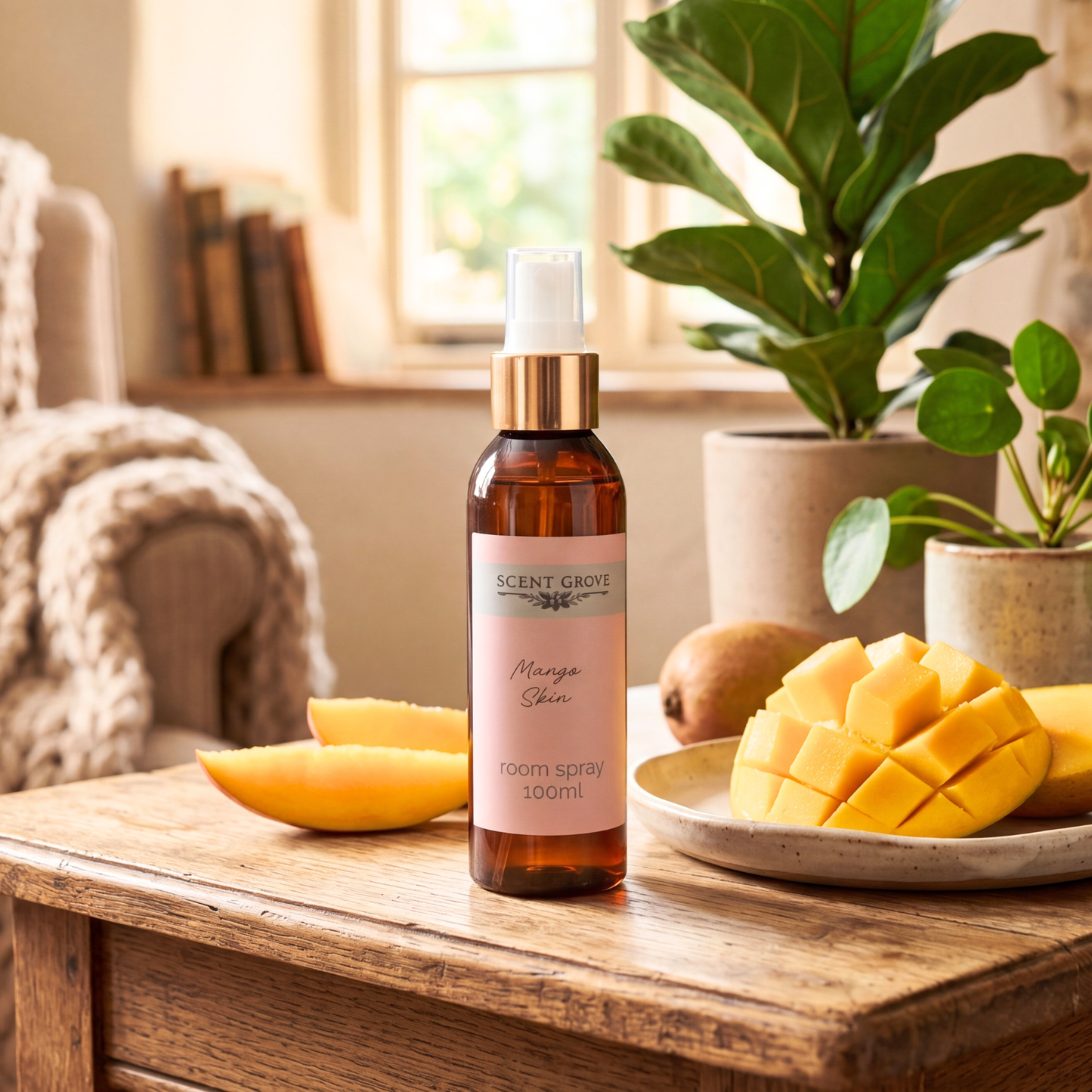 Mango Skin Type Scented Air Freshener Spray multi purpose for car, home, room