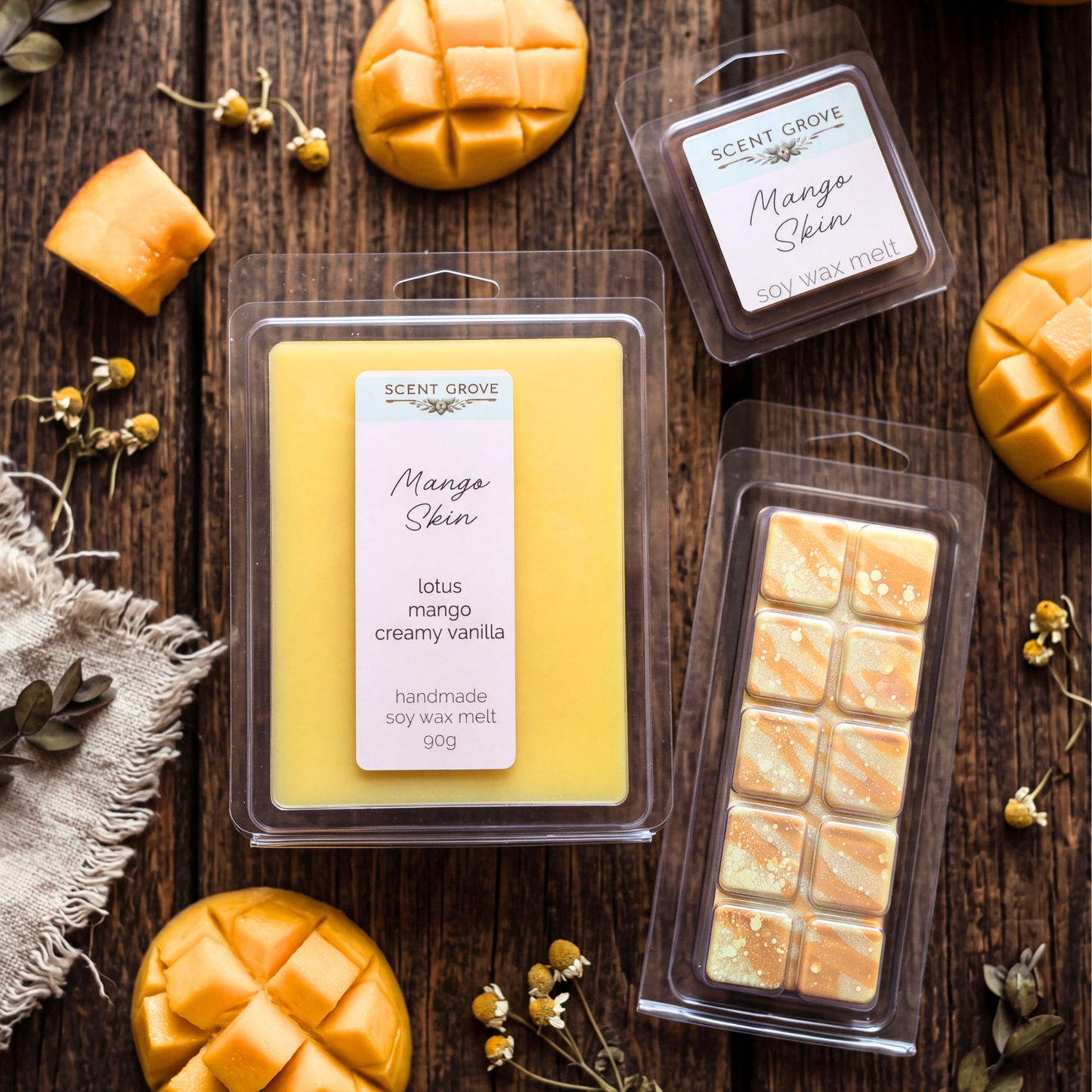 Mango Skin type scented soy wax melt