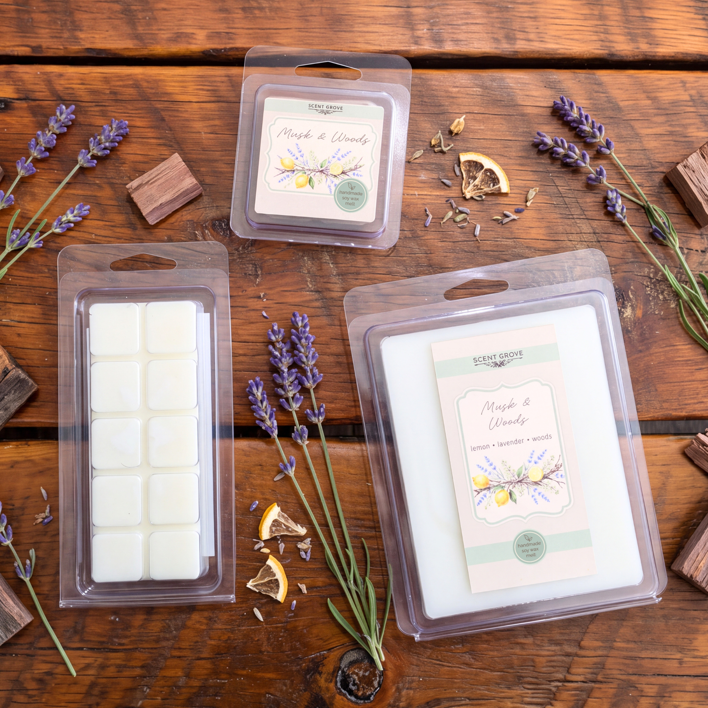 Musk & Woods scented soy wax melt