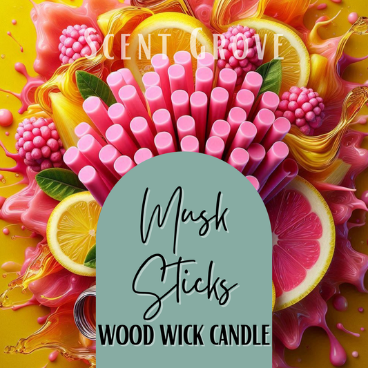 Musk Sticks scented Wood Wick Soy Candle