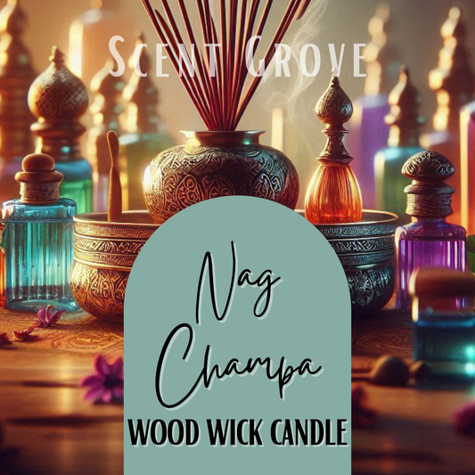Nag Champa scented Wood Wick Soy Candle