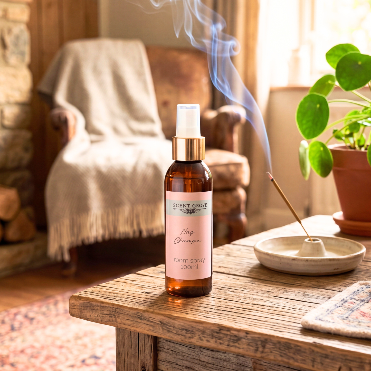 Nag Champa Scented Air Freshener Spray multi purpose for car, home, room