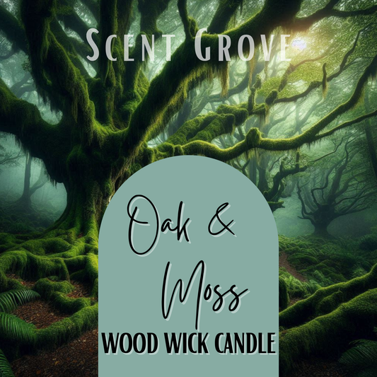 Oak & Moss scented Wood Wick Soy Candle