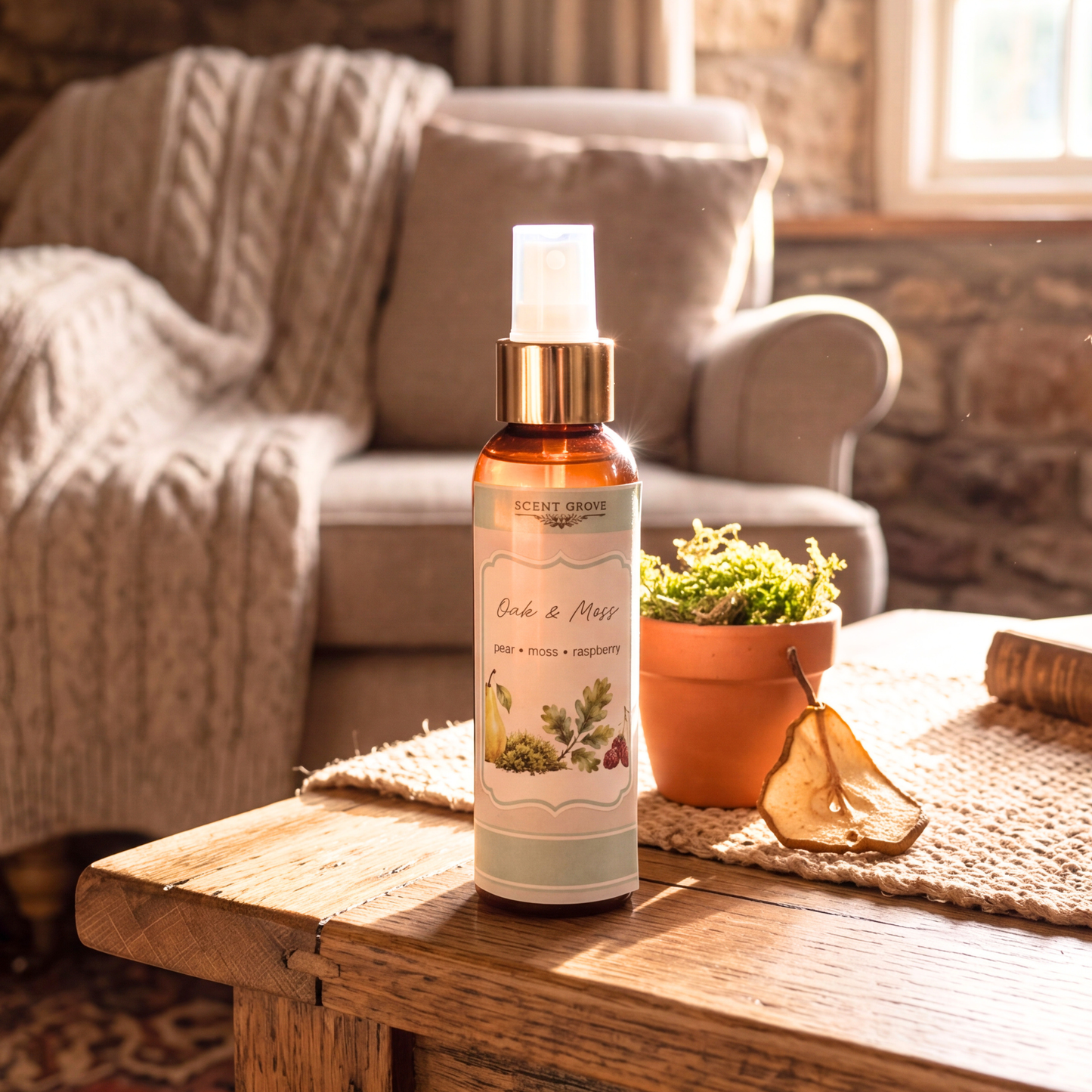 Oak & Moss Scented Air Freshener Spray multi purpose for car, home, room