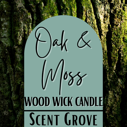 Oak & Moss scented Wood Wick Soy Candle