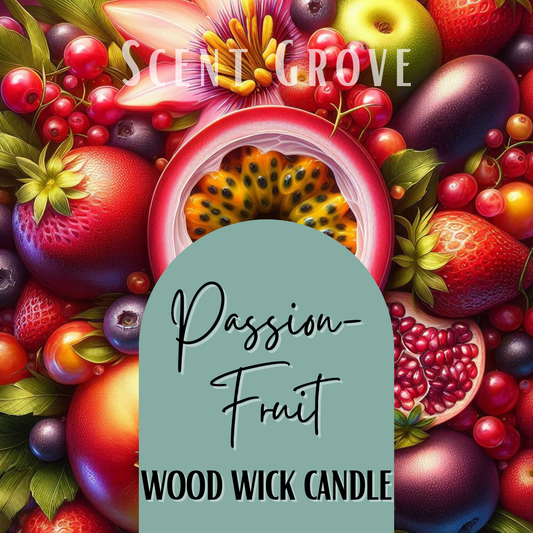 Passionfruit scented Wood Wick Soy Candle