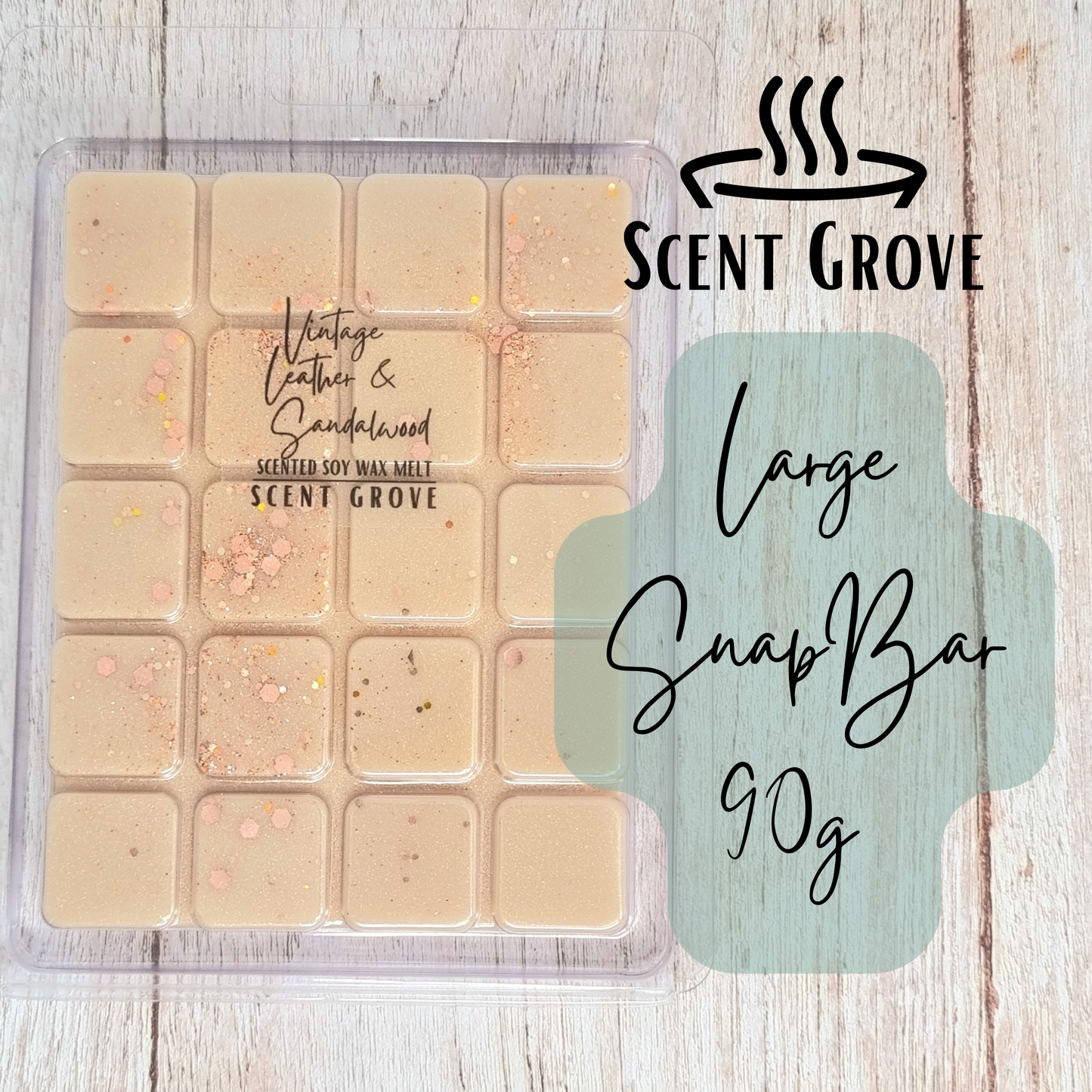 Vintage Leather & Sandalwood scented soy wax melt