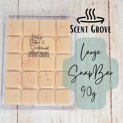 Vintage Leather & Sandalwood scented soy wax melt