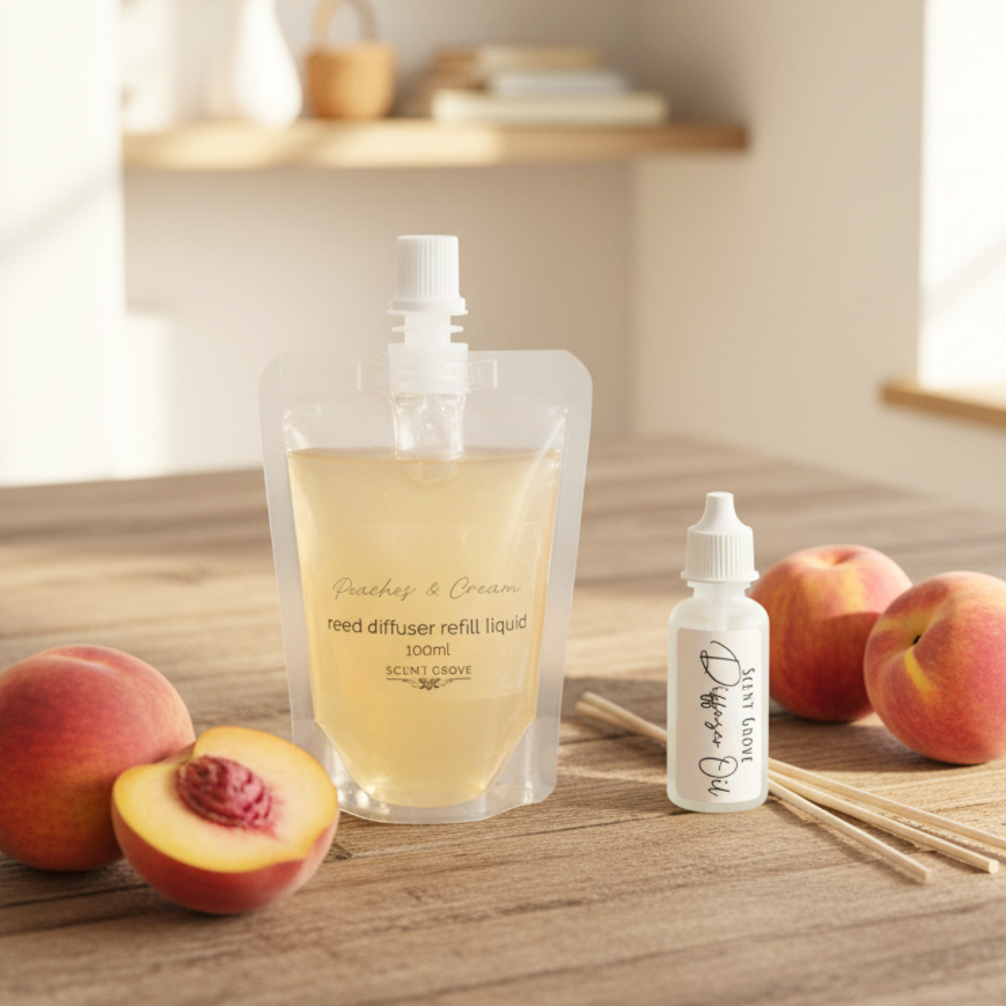 Peaches & Cream Scented Diffuser Refill Liquid