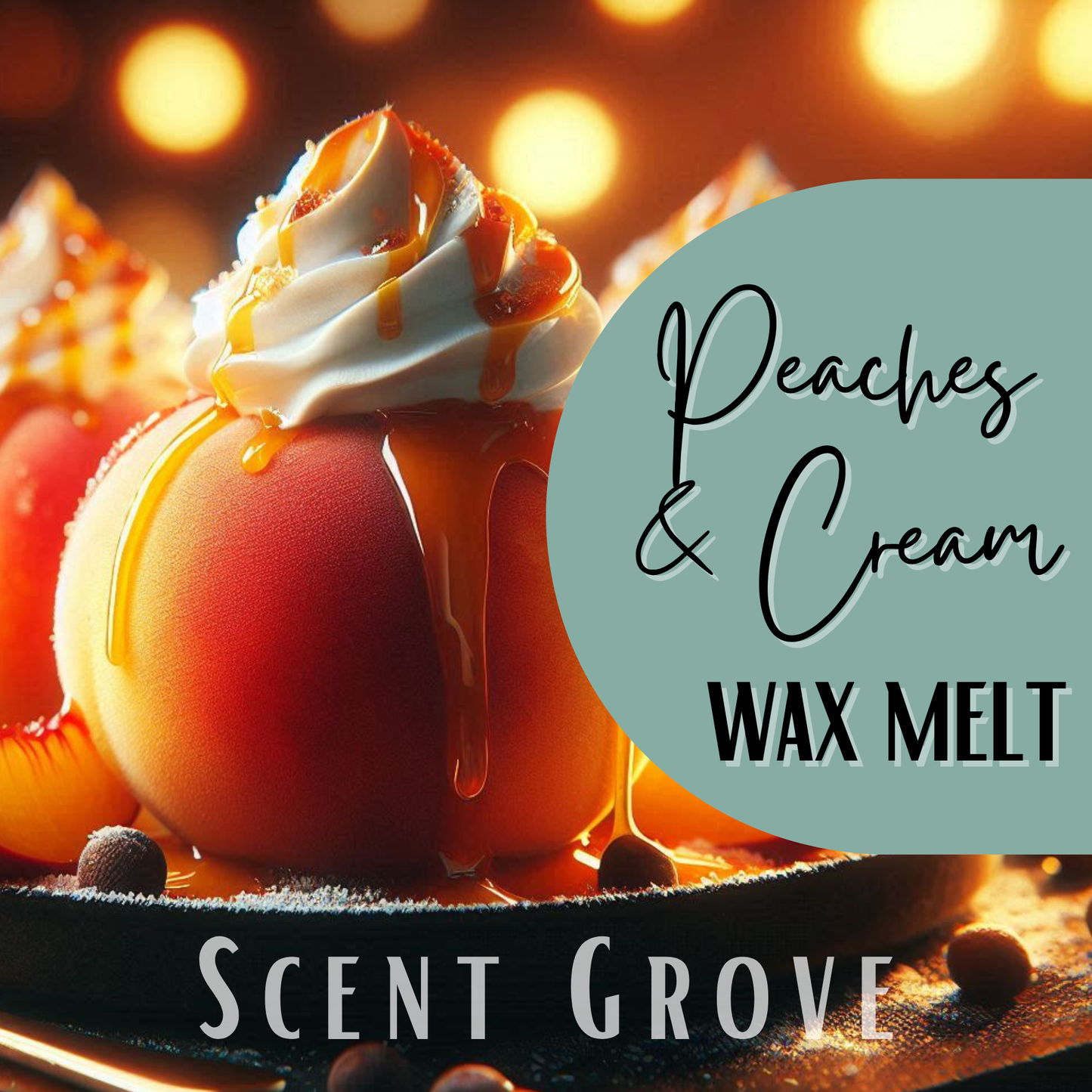 Peaches & Cream scented soy wax melt