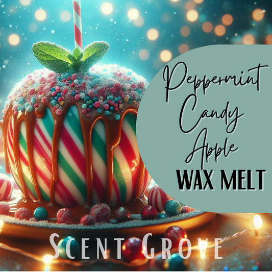 Peppermint Candy Apple scented soy wax melt