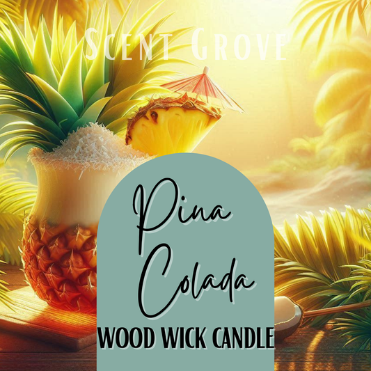 Pina Colada scented Wood Wick Soy Candle
