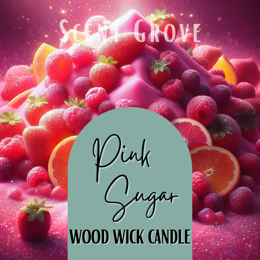 Pink Sugar scented Wood Wick Soy Candle
