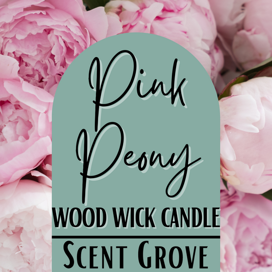 Pink Peony scented Wood Wick Soy Candle