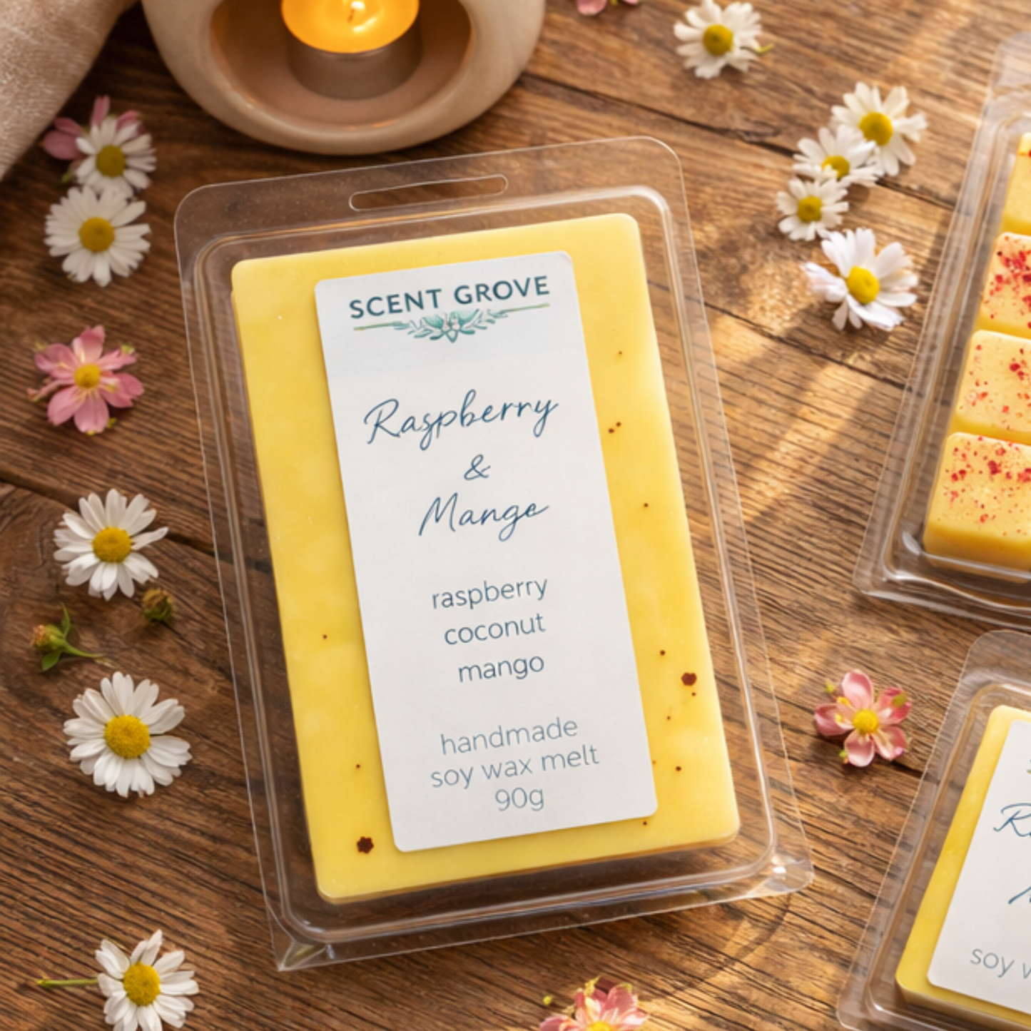 Raspberry & Mango scented soy wax melt